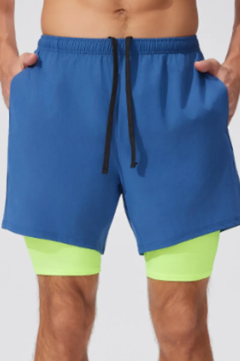 Quick Dry Drawstring Side Pocket Athletic Shorts