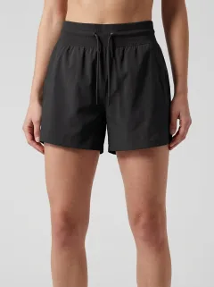 Women's Ribbed-Waist Drawstring Athletic Shorts