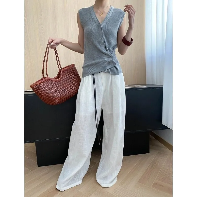 Clean-Line V-Neck Button Knit Vest