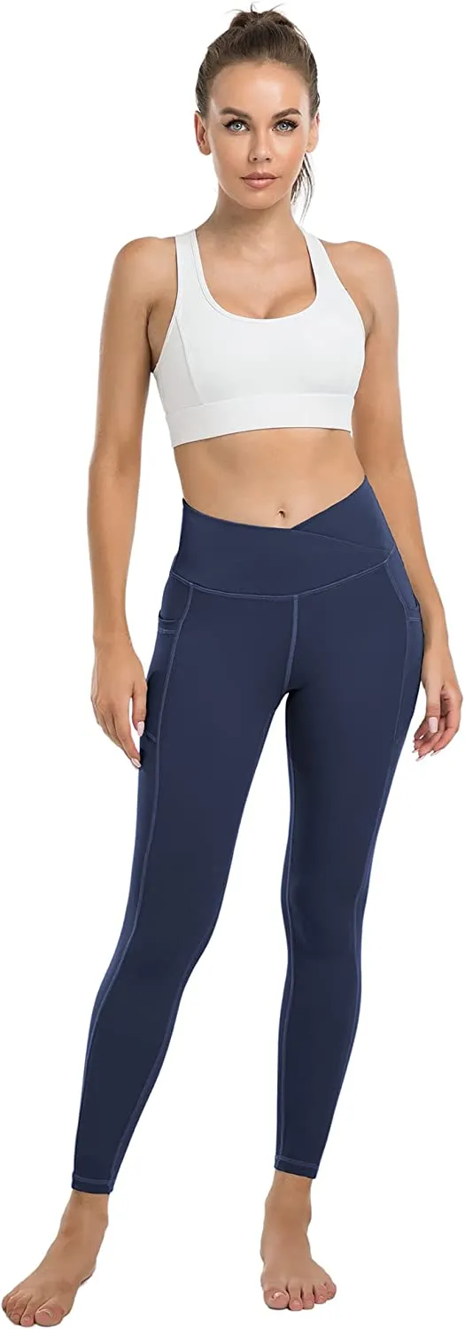 YOUNGCHARM 4 Pack Leggings with Pockets for Women,High Waist Tummy Control Workout Yoga Pants