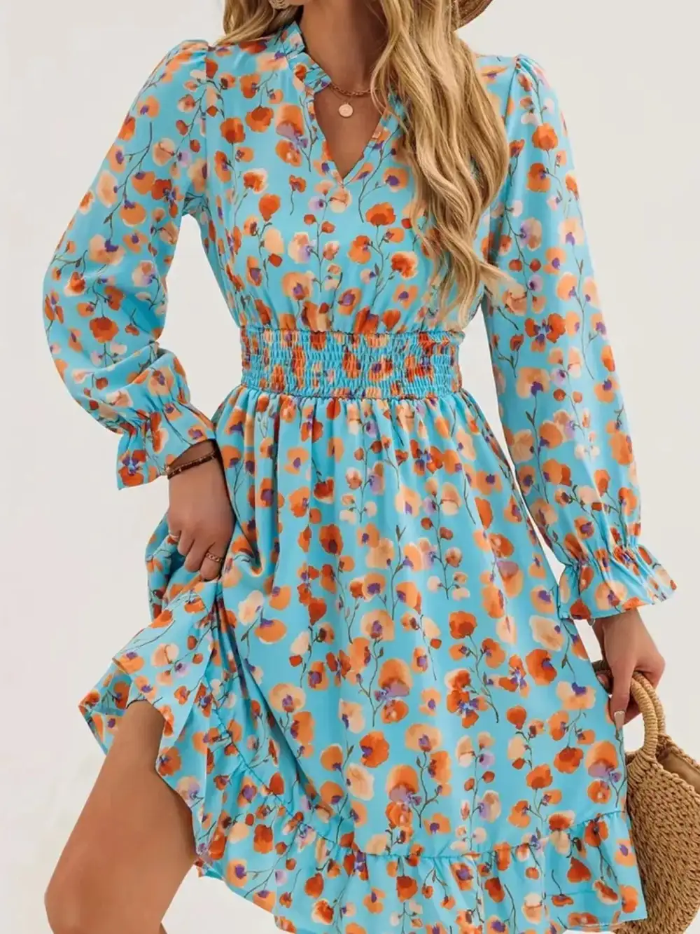 Clean Line Floral Dress