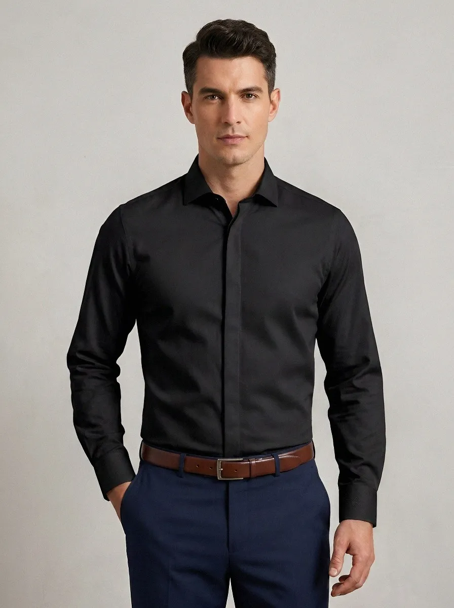 Men's Non-Iron Pure Cotton Solid White Formal Shirt