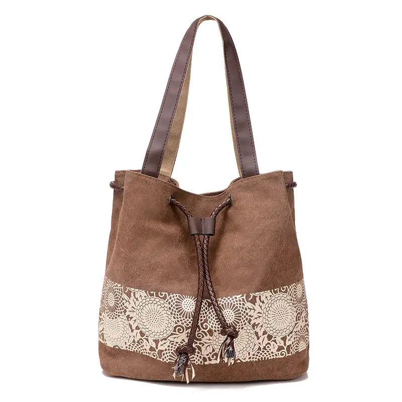 Structured Canvas Shoulder Bag