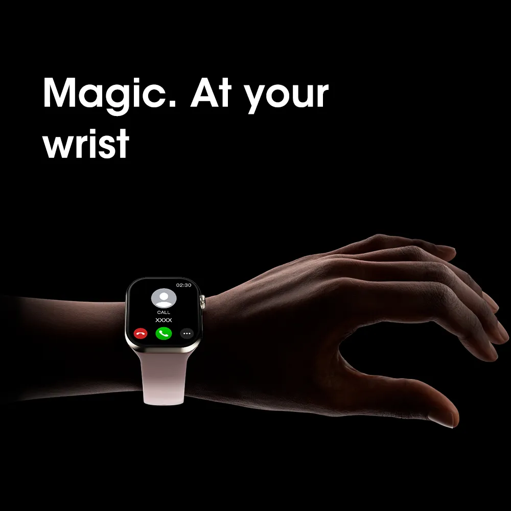 46mm Slim AMOLED Smartwatch | Premium Square Design, AI Assistant, Bluetooth Calls & NFC