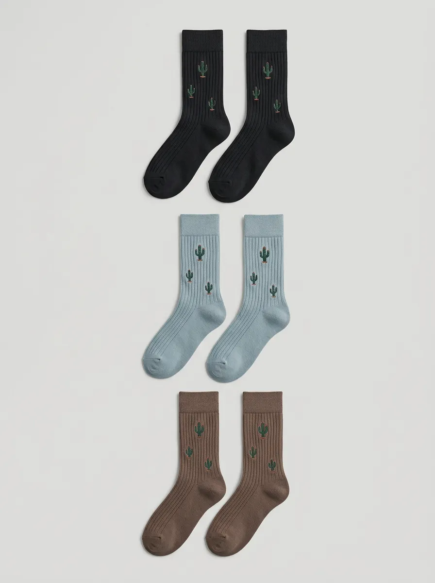 Men's 3-Pack Ribbed Reinforced-Toe-Heel Crew Socks