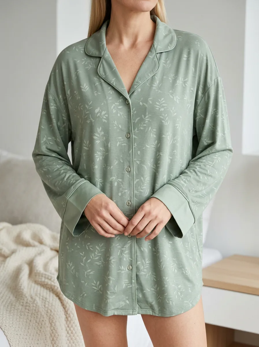 Botanical Printed Relaxed Pajama Top
