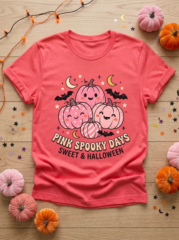 Pumpkin Bat Halloween Graphic T-Shirt