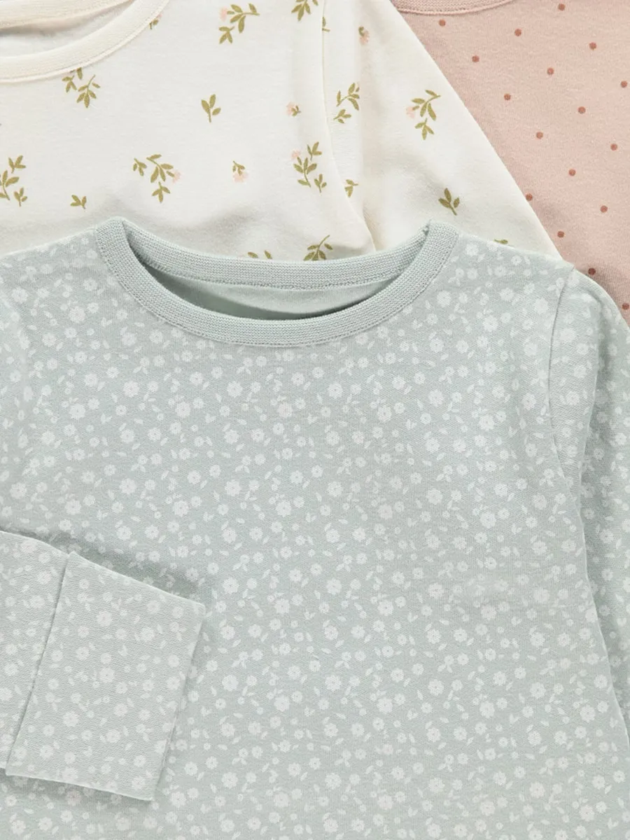 Pastel Floral Long Sleeve Pyjamas 3 Pack