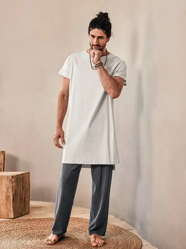 Soft Linen Blend Long Top Shirt
