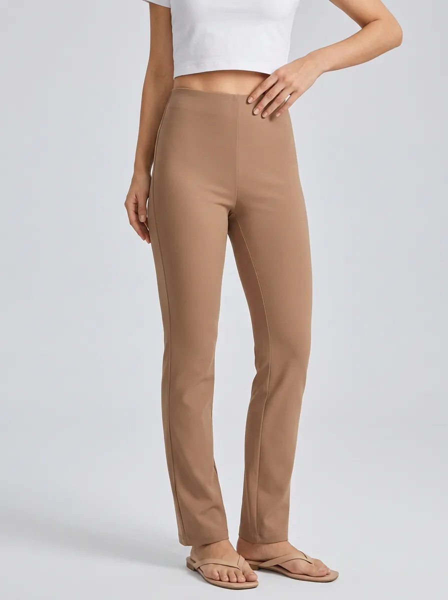 Contemporary High-Stretch Casual Mid-Rise Stretch Pants