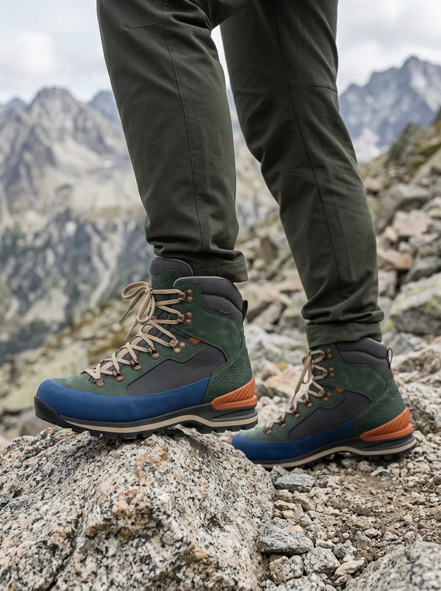 Men's Expedition Hiking Topographic Pattern Printed Boots