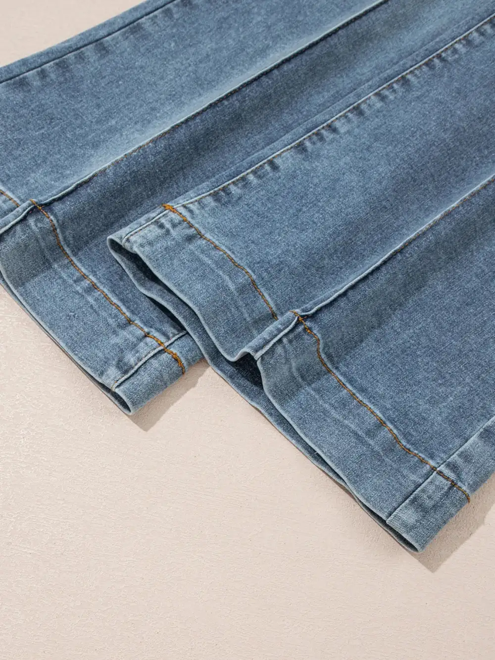 High Waisted Flared Seam Detail Denim Jeans