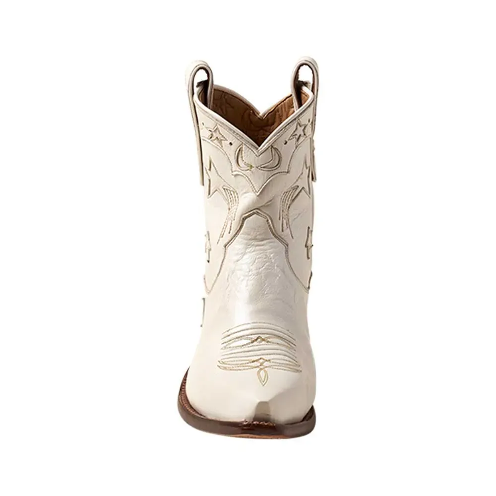Faux-Leather Snip-Toe Chunky-Heel Platform Western Boots