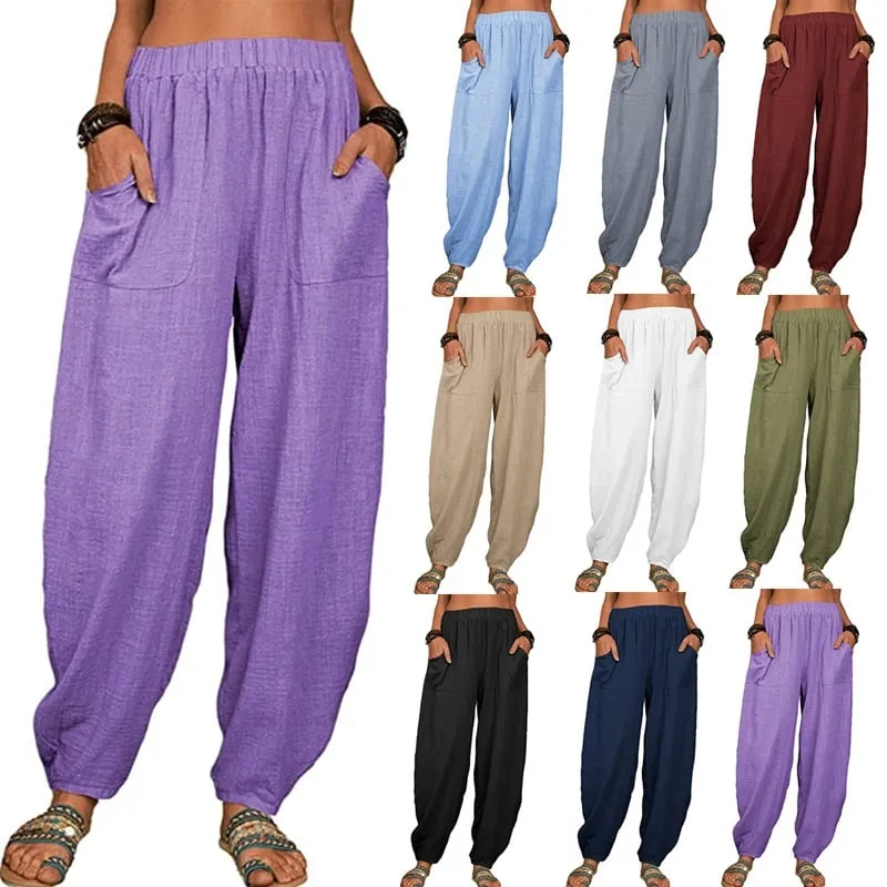 Casual Cotton-linen Harem Pants