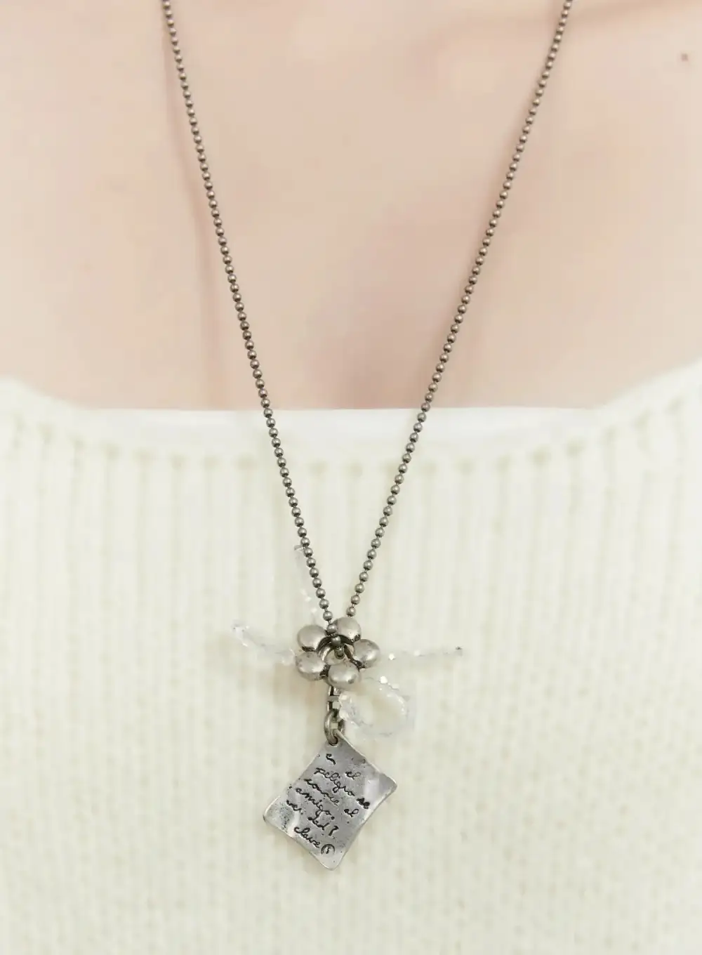 Clear Ribbon Necklace
