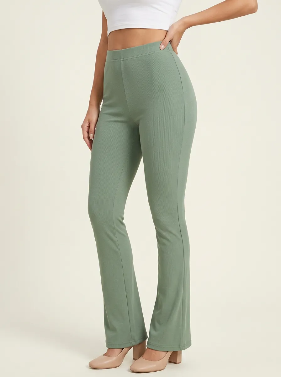 Tailored-Look Mid-Rise Stretch Pants