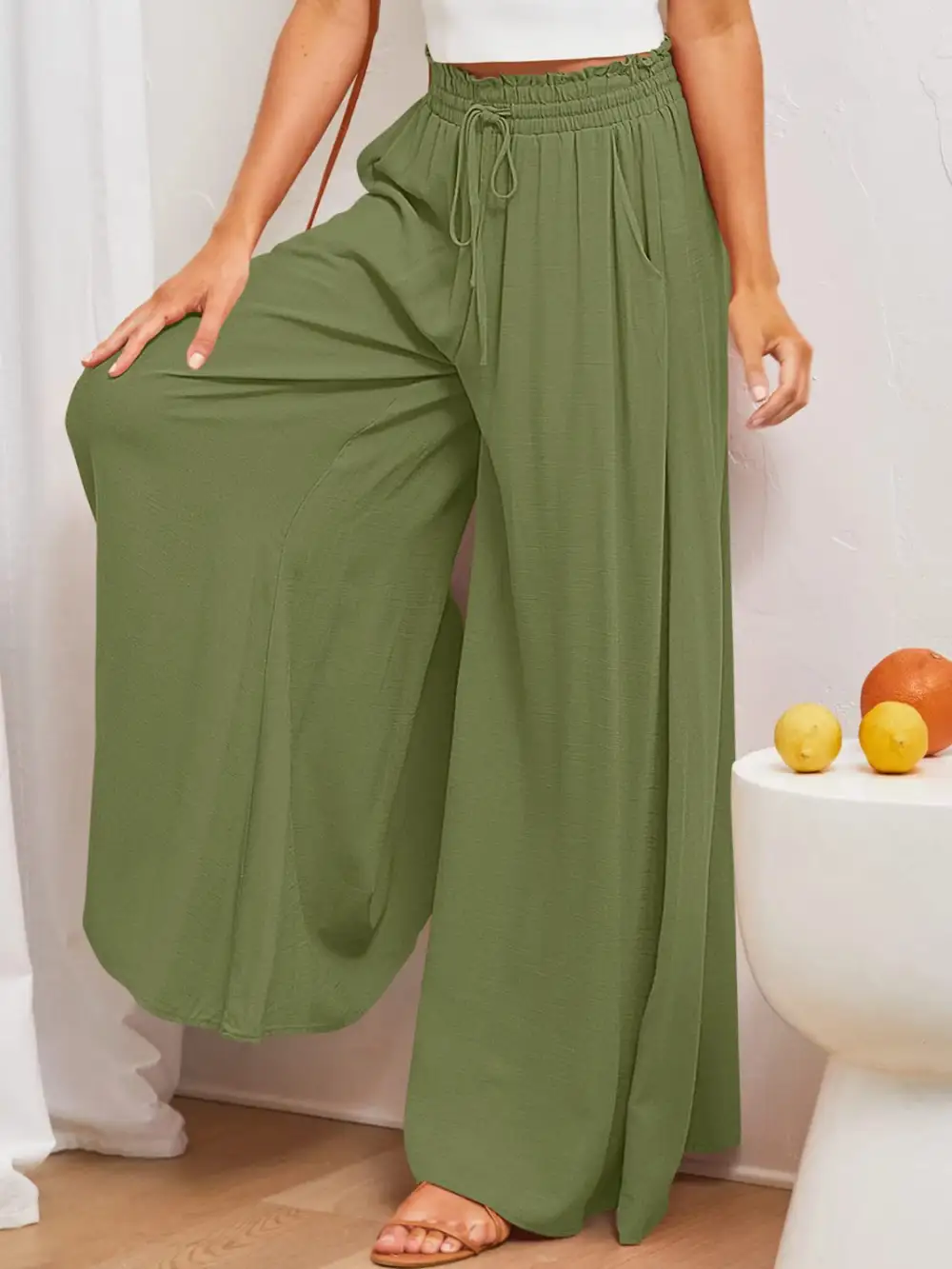 Wide Leg Pocket Pants