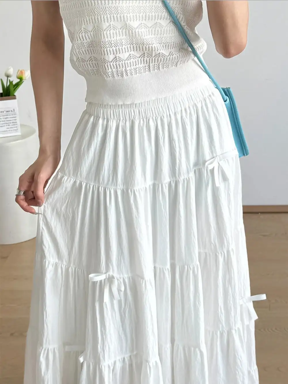 Loose Ruched Tiered Skirt