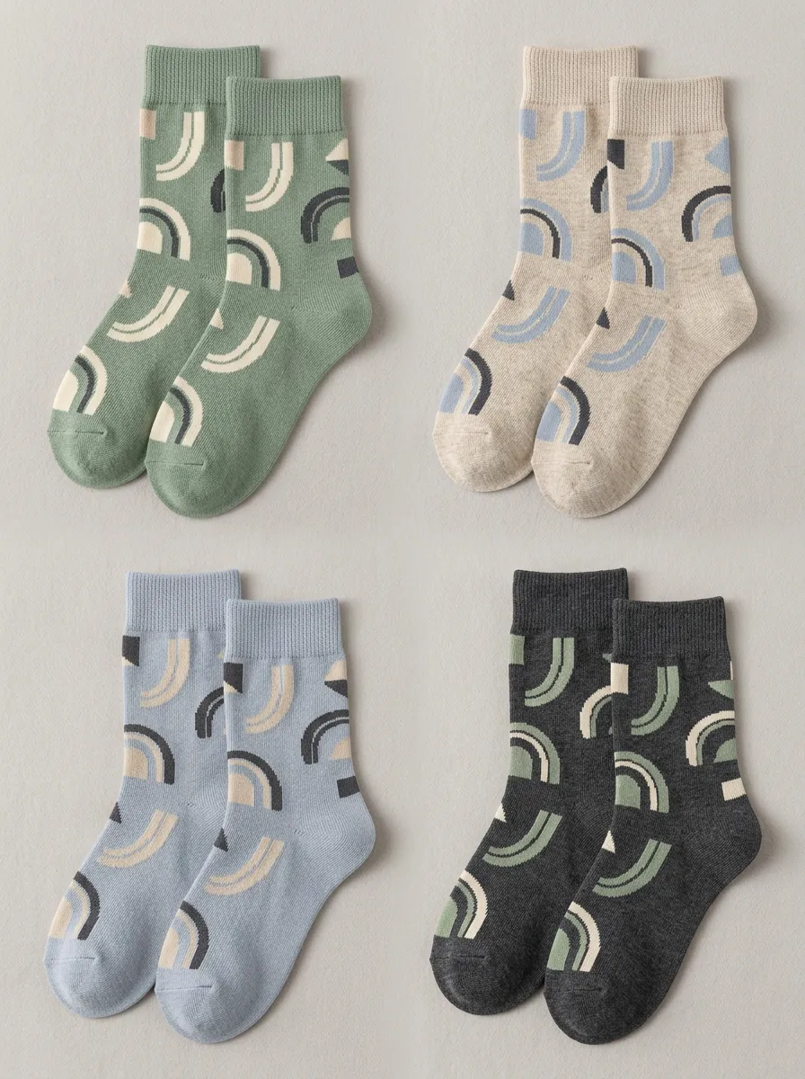 Women's Heathered Crew Socks Four Pair Set