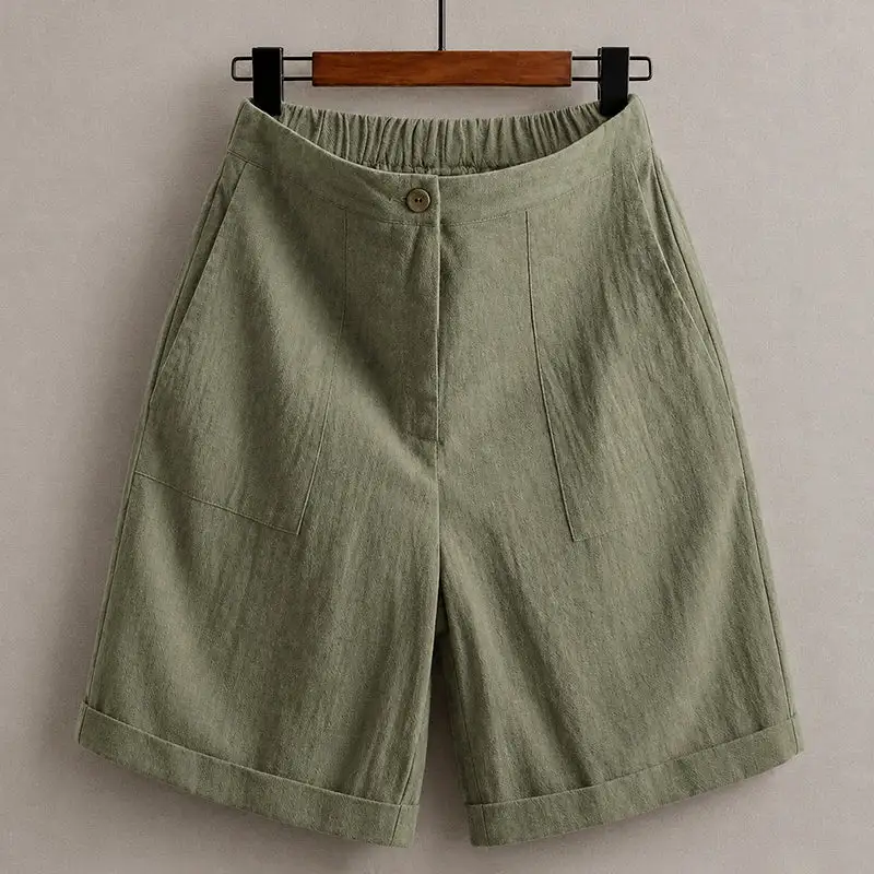 Women's Linen Relaxed Fit Bermuda Shorts