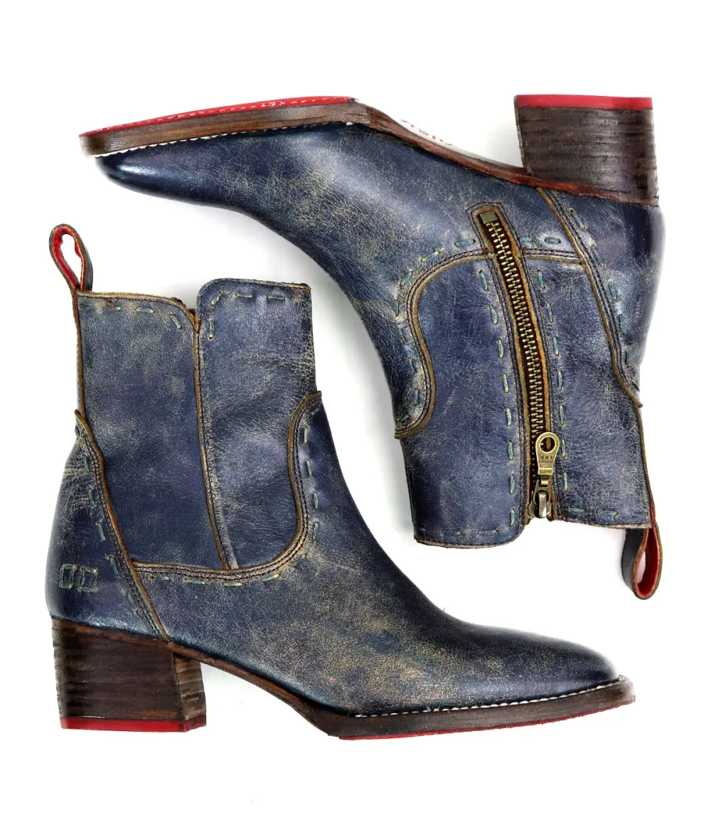 Square-Toe Distressed Everyday Boots