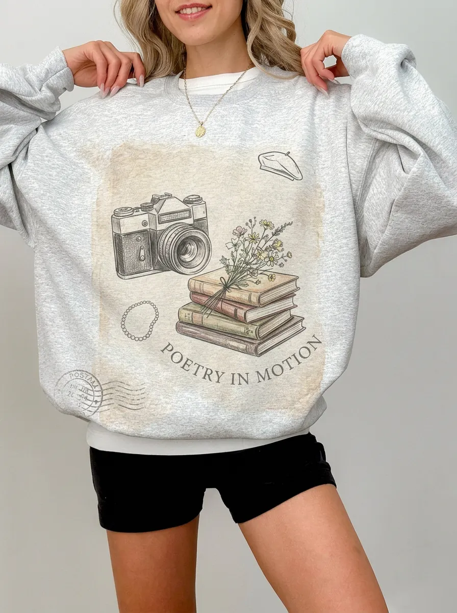 Women's Photography Books Poetry Graphic Sweatshirt