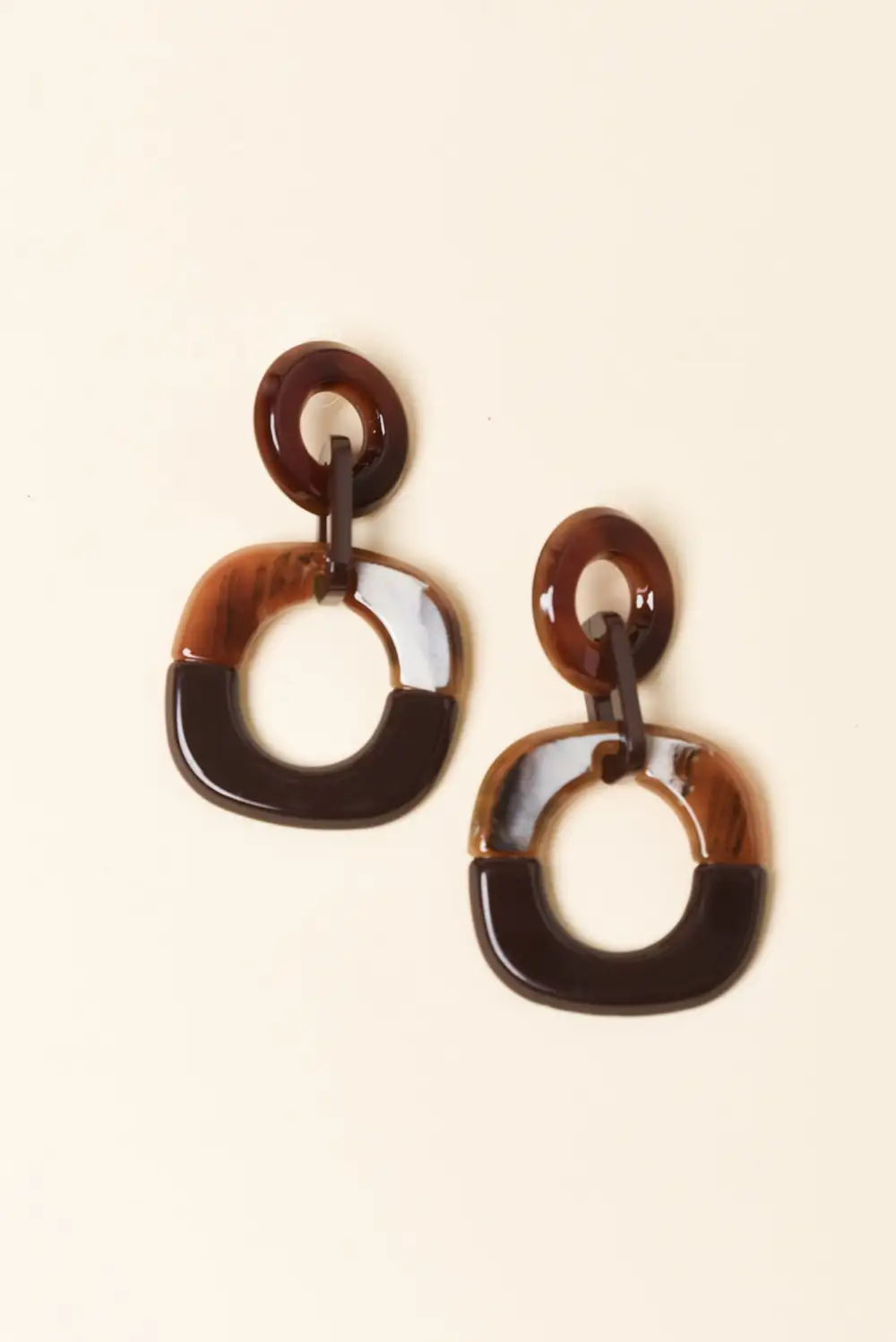 Geometric Resin Drop Circular Earrings
