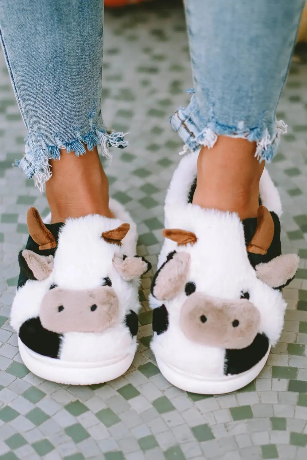 Cow Plush Indoor Slippers