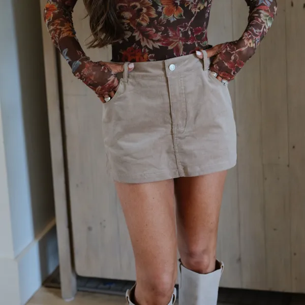Corduroy Mini Skort
