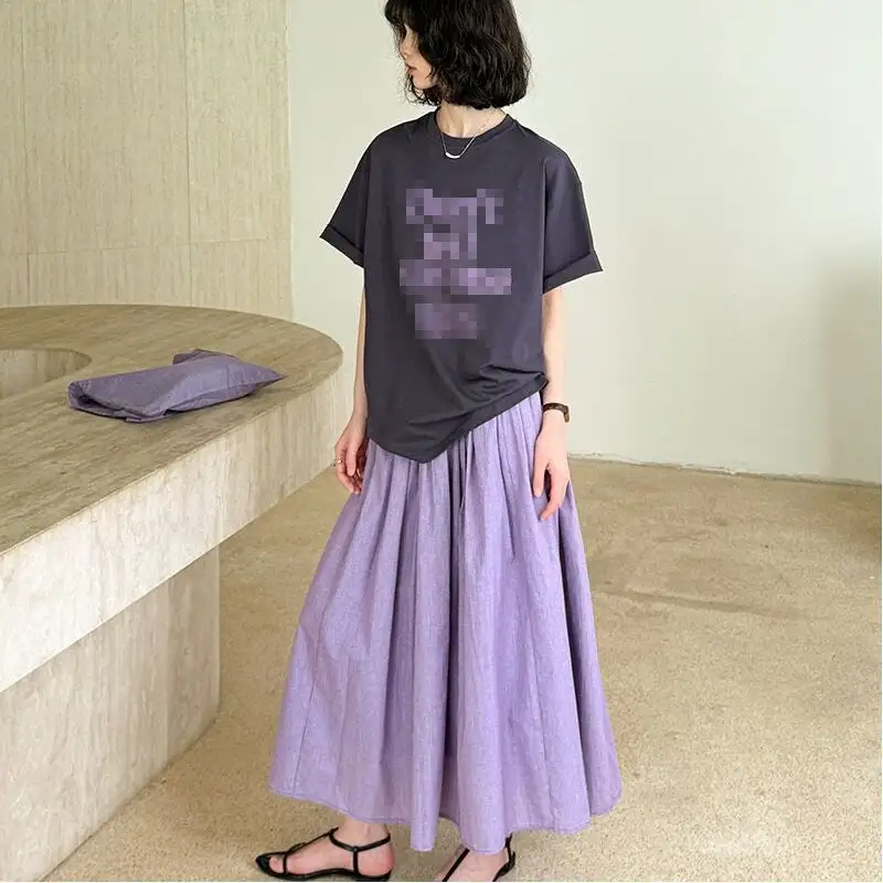 Streamlined Loose T-Shirt Skirt Bag Three-Piece Set