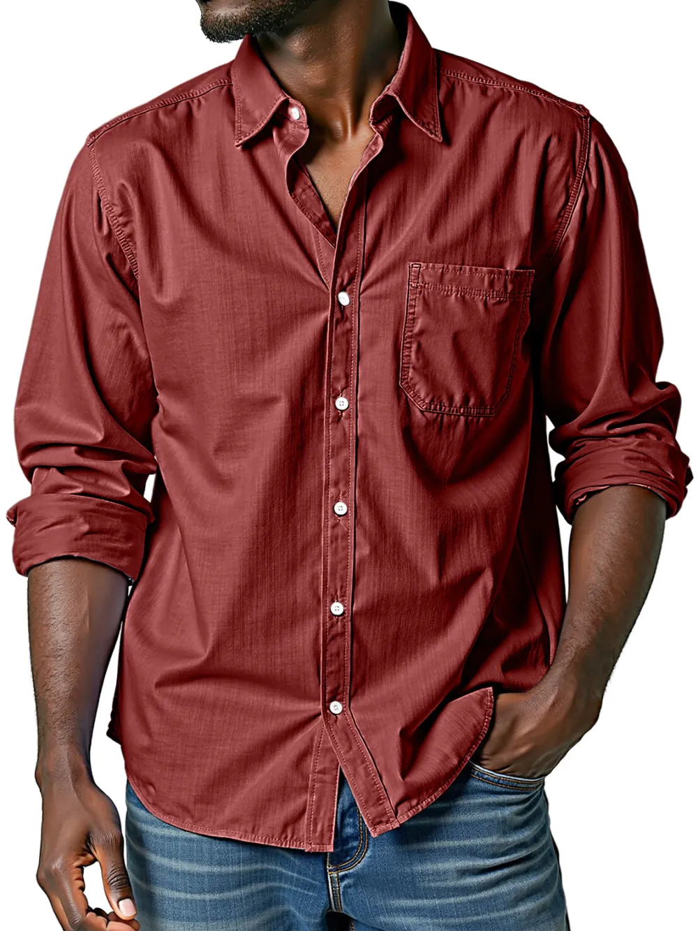 Long Sleeve Camp Collar Shirt