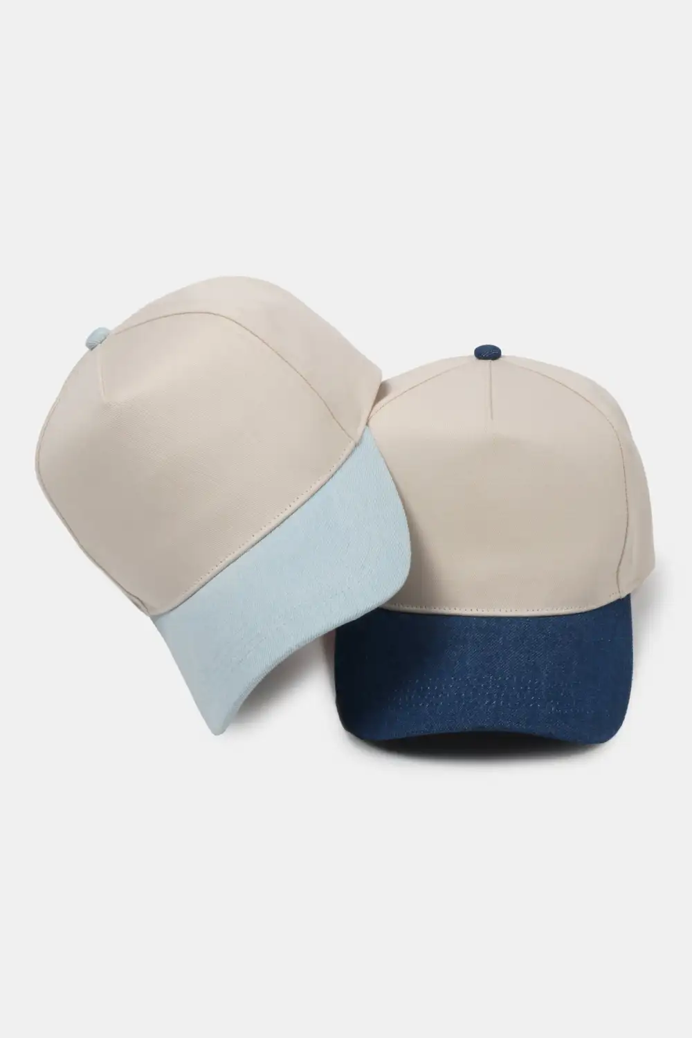 Two Tone Five Panel Denim Panel Baseball Cap