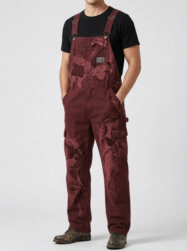 Abstract Print Cargo Overalls