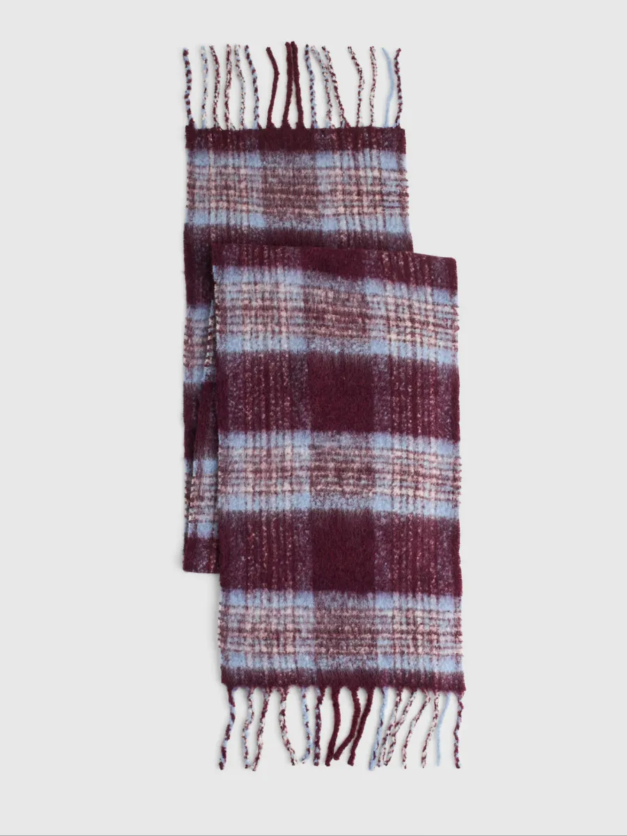 Vintage Plaid Textured Scarf