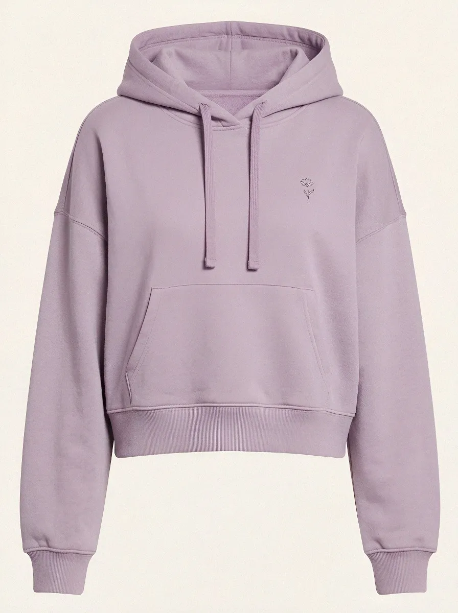 Women's Minimalist Floral Line Art Printed Hoodie