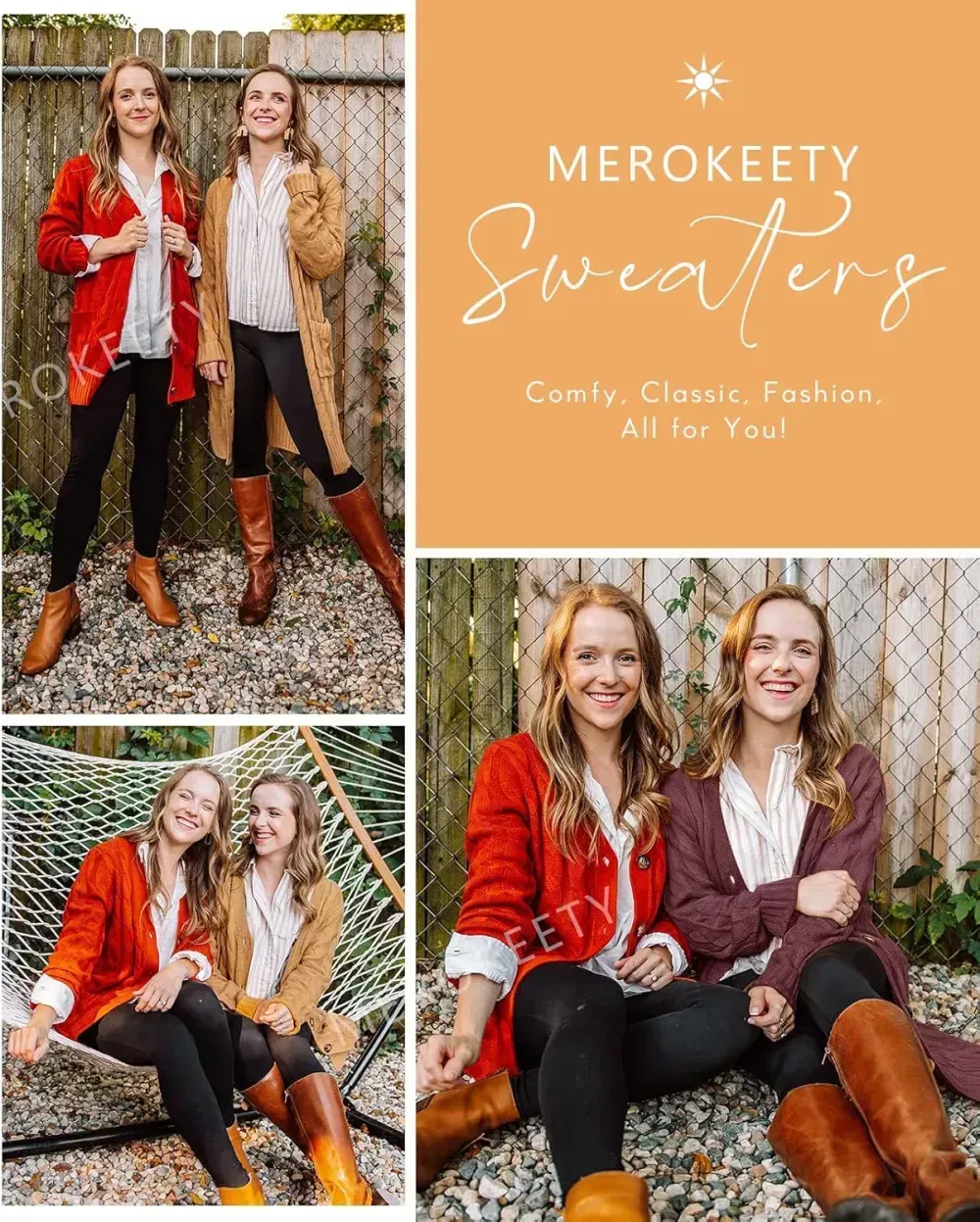 MEROKEETY Women's 2024 Fall Long Sleeve Cable Knit Sweater Open Front Cardigan Button Loose Outerwear