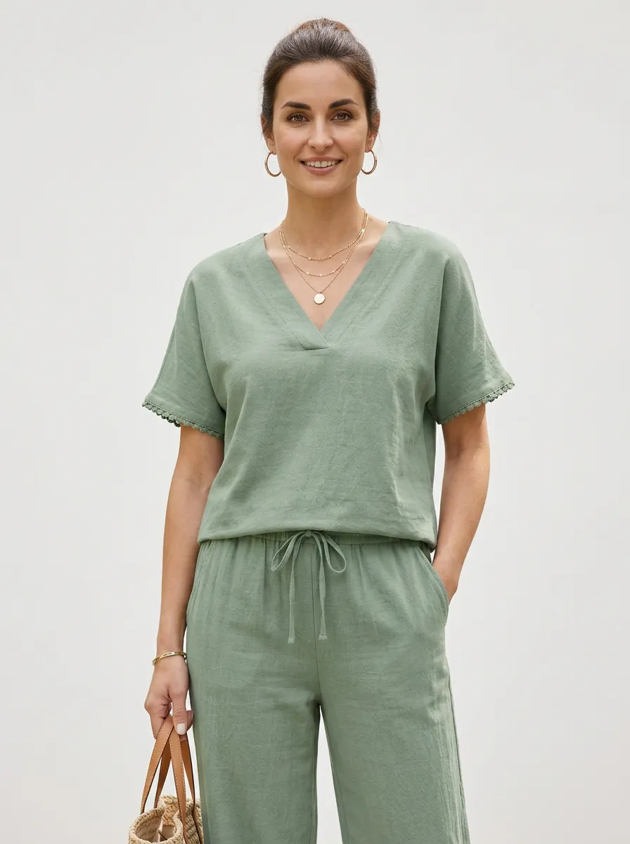 Versatile Women's V-Neck Shirt