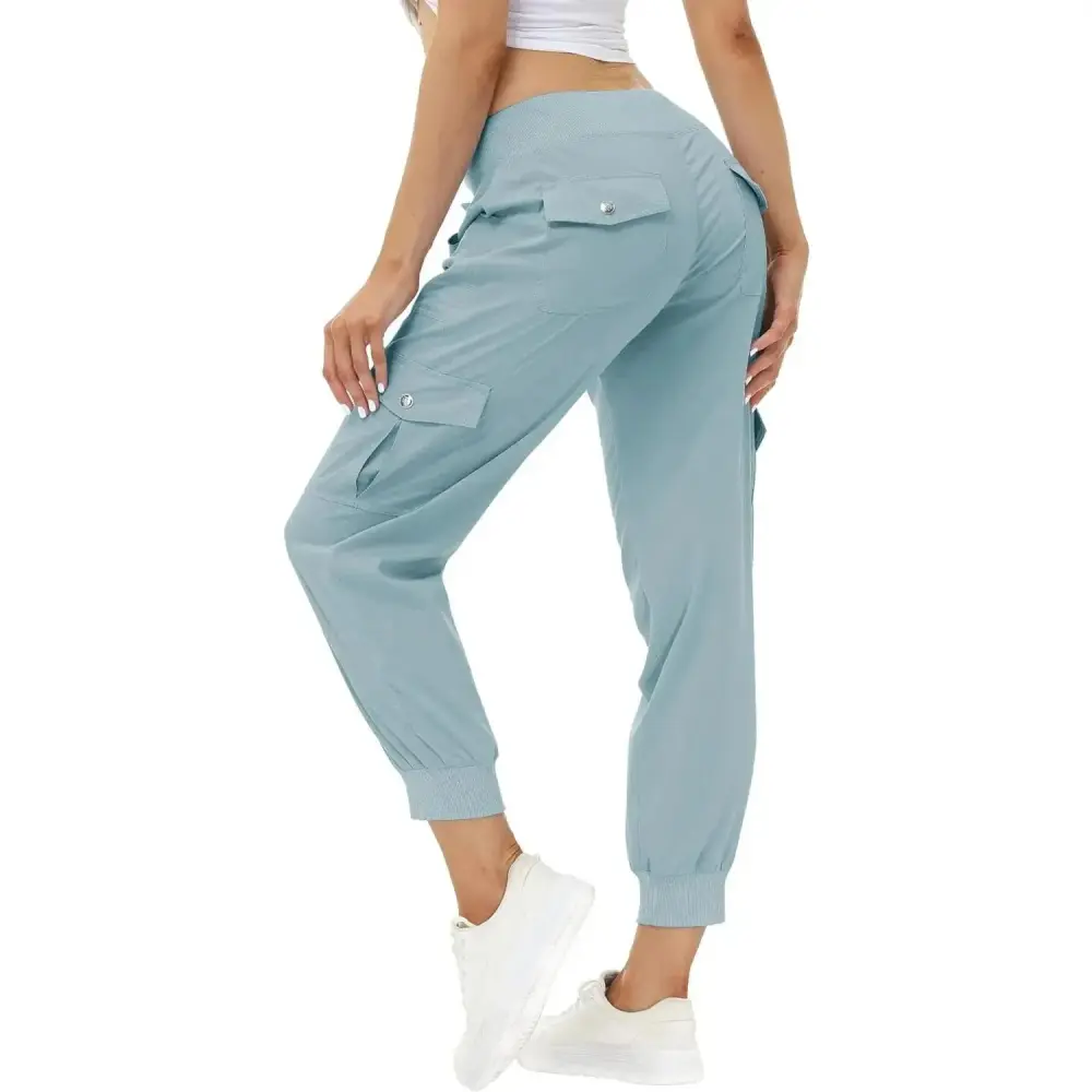 Women's Lightweight Hiking Cargo Pant Elastic Waist 6 Pockets Quick Dry Jogger