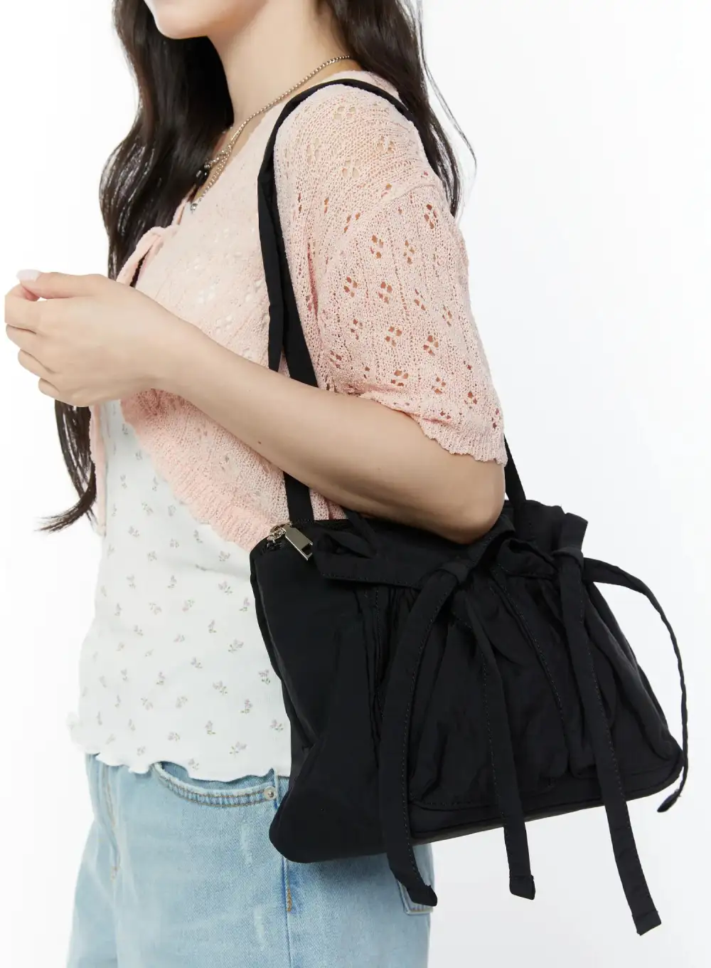 Ribbon Pocket Shoulder Bag