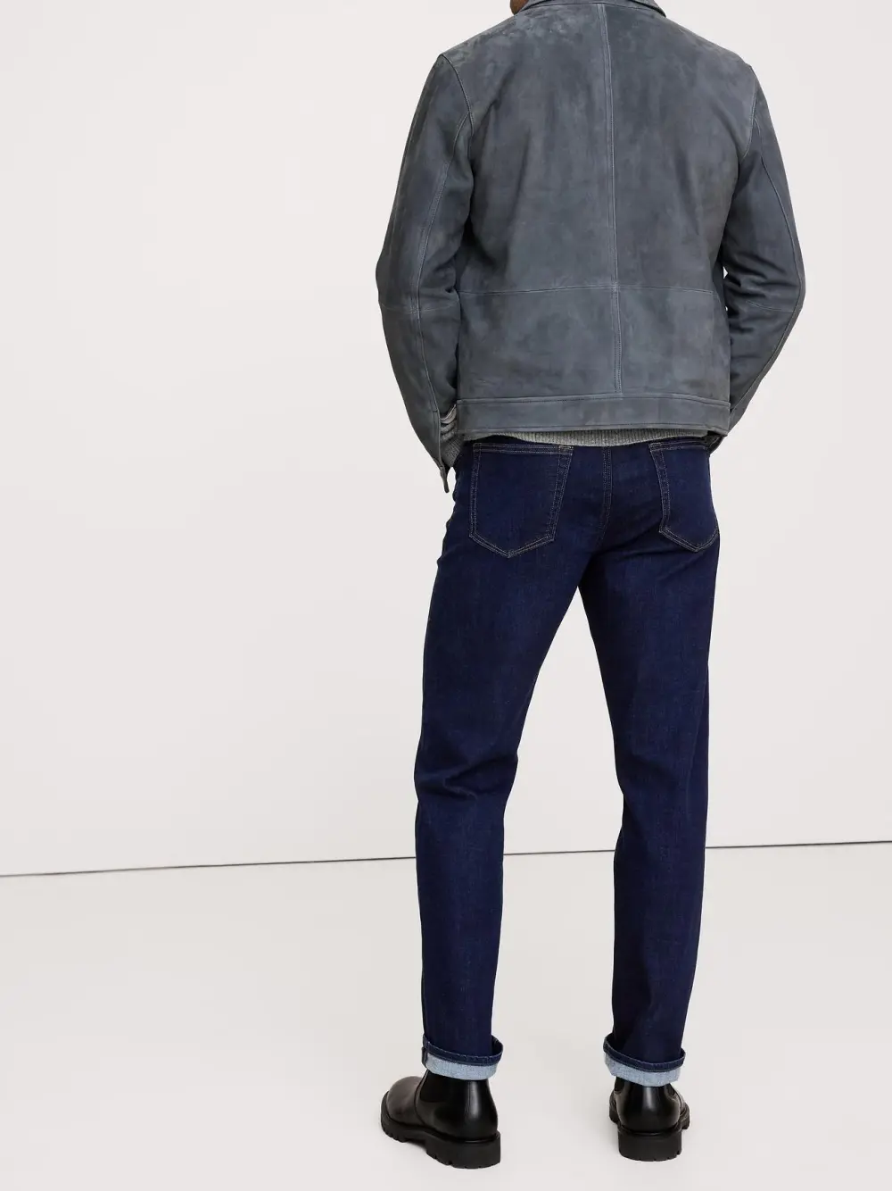 Men's Medium Dark Wash  Straight Soft Cotton Jeans