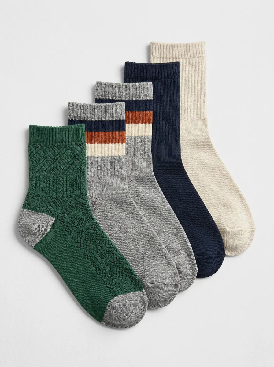 Unisex Vintage-Print Four Pair Socks