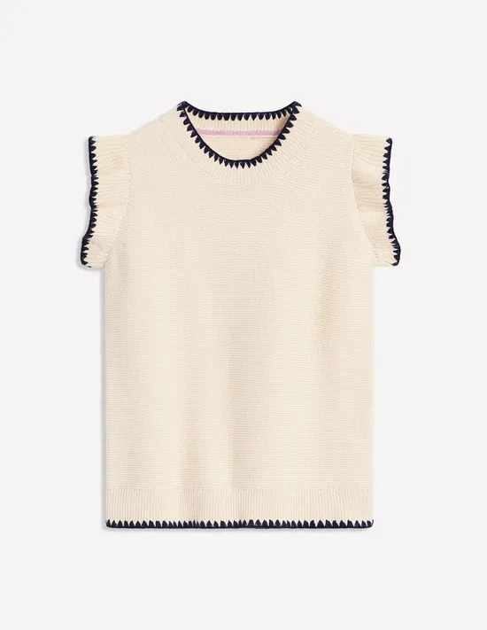 Crew Neck Stitch Detail Vest