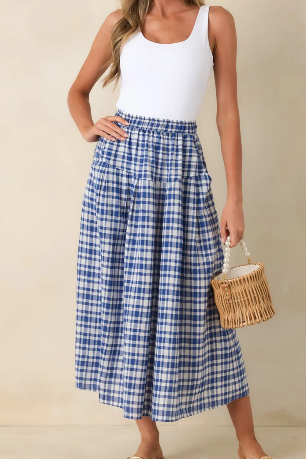Gingham Midi Skirt