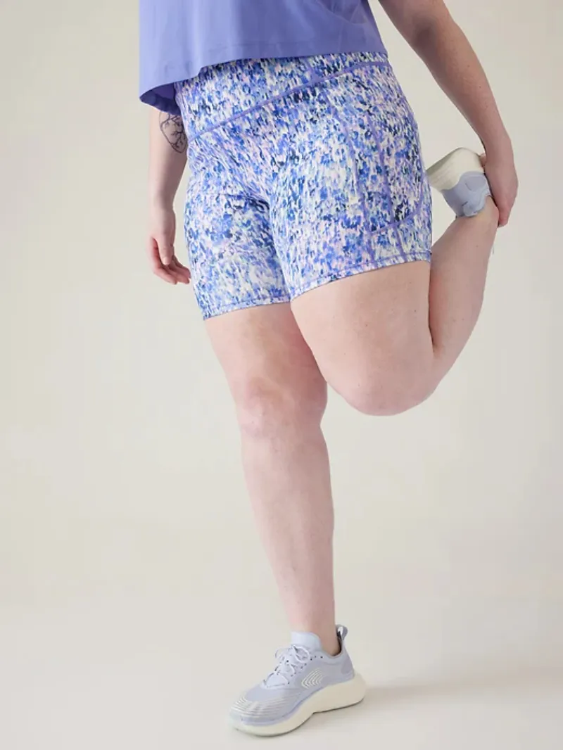 Blue Patterned Biker Shorts For Vibrant Active Style