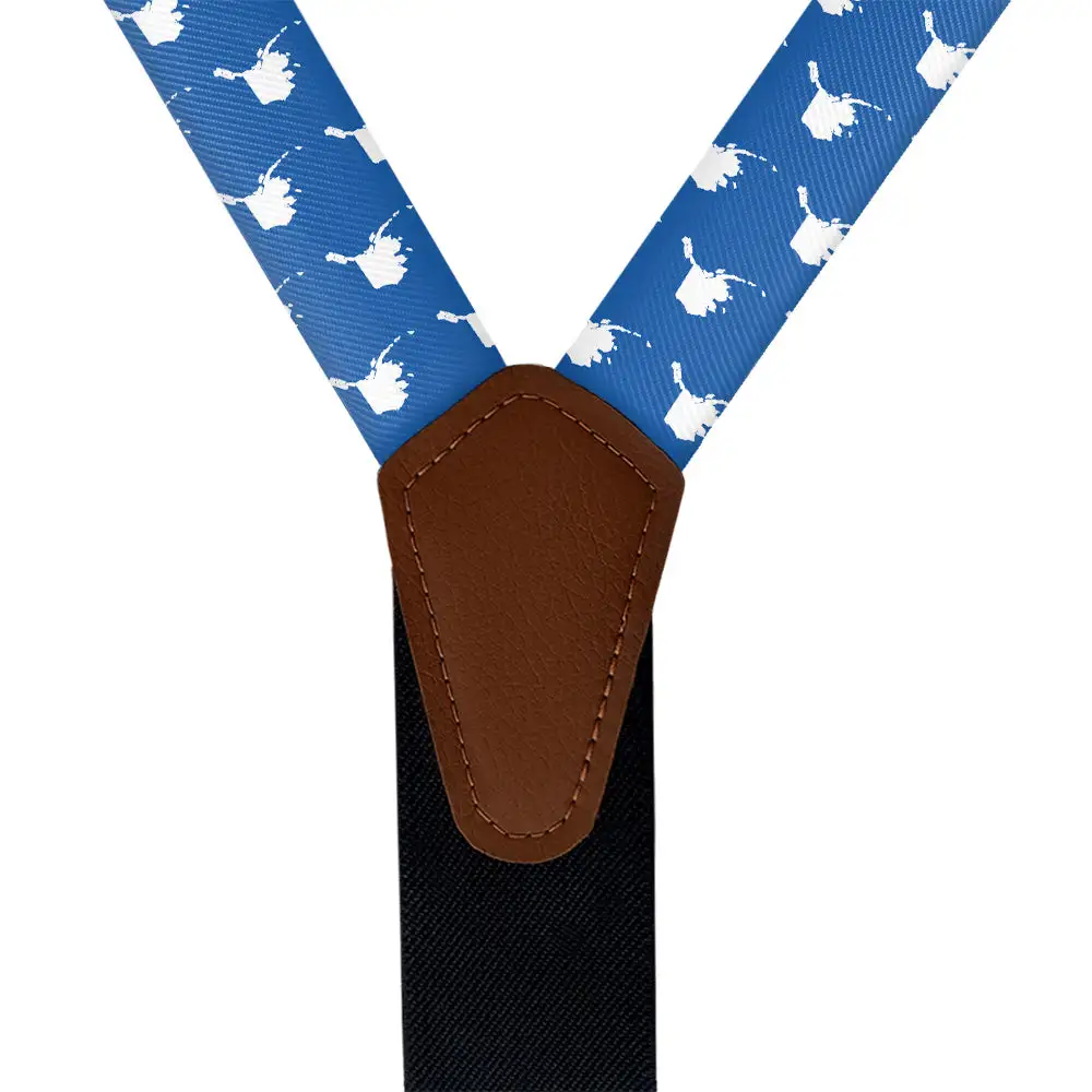 Distinctive Balanced Repeating Silhouette Motif Suspenders