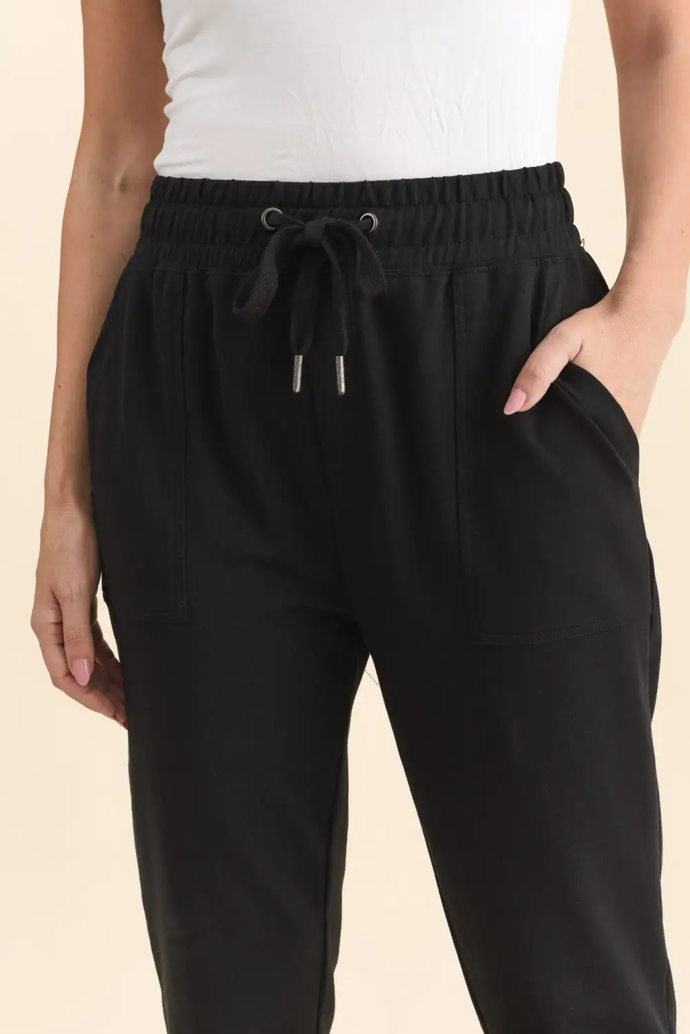 High Rise Drawstring Elastic Waist Sweatpants