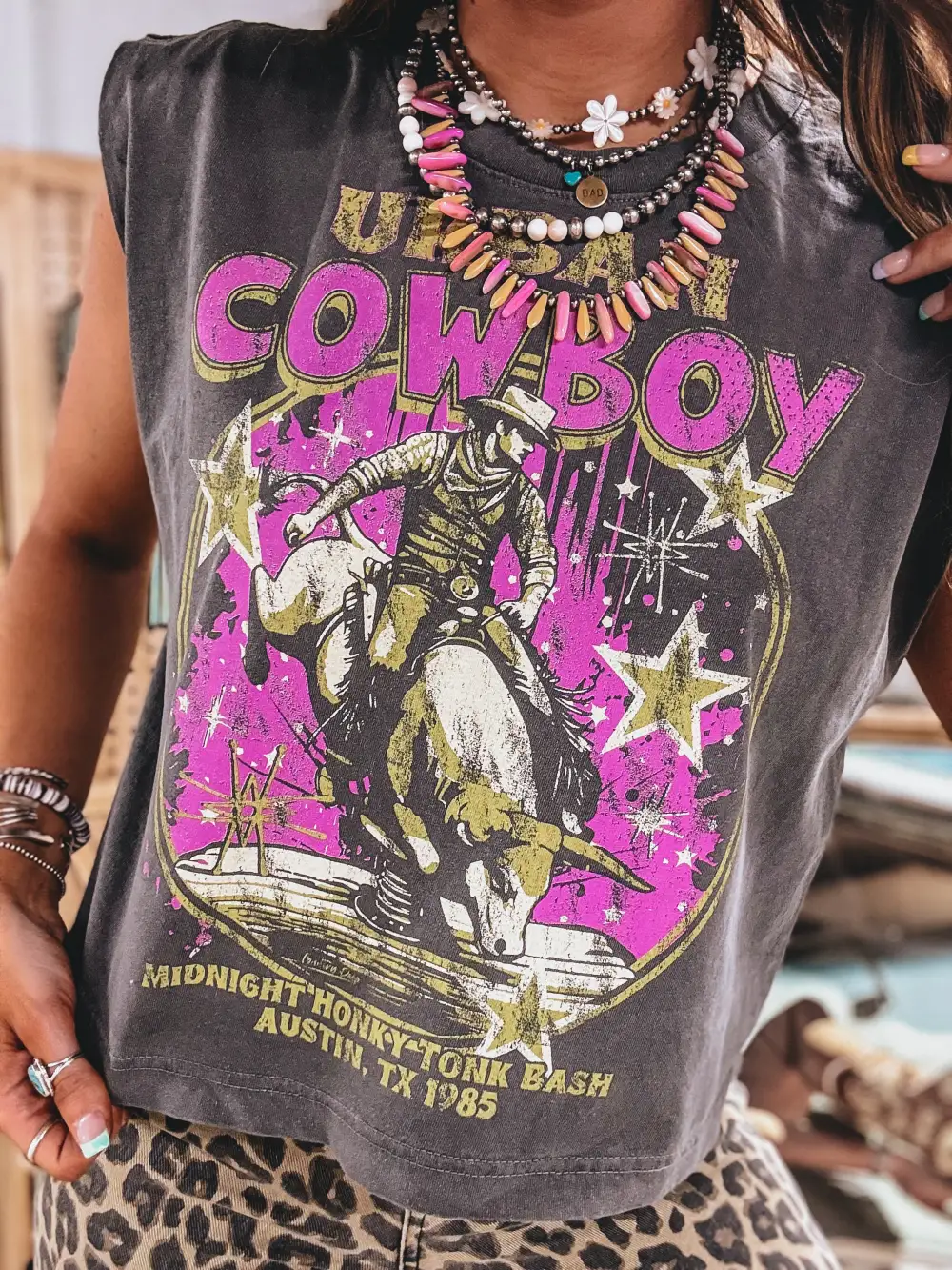 Casual Western Graphic Muscle Tank Top