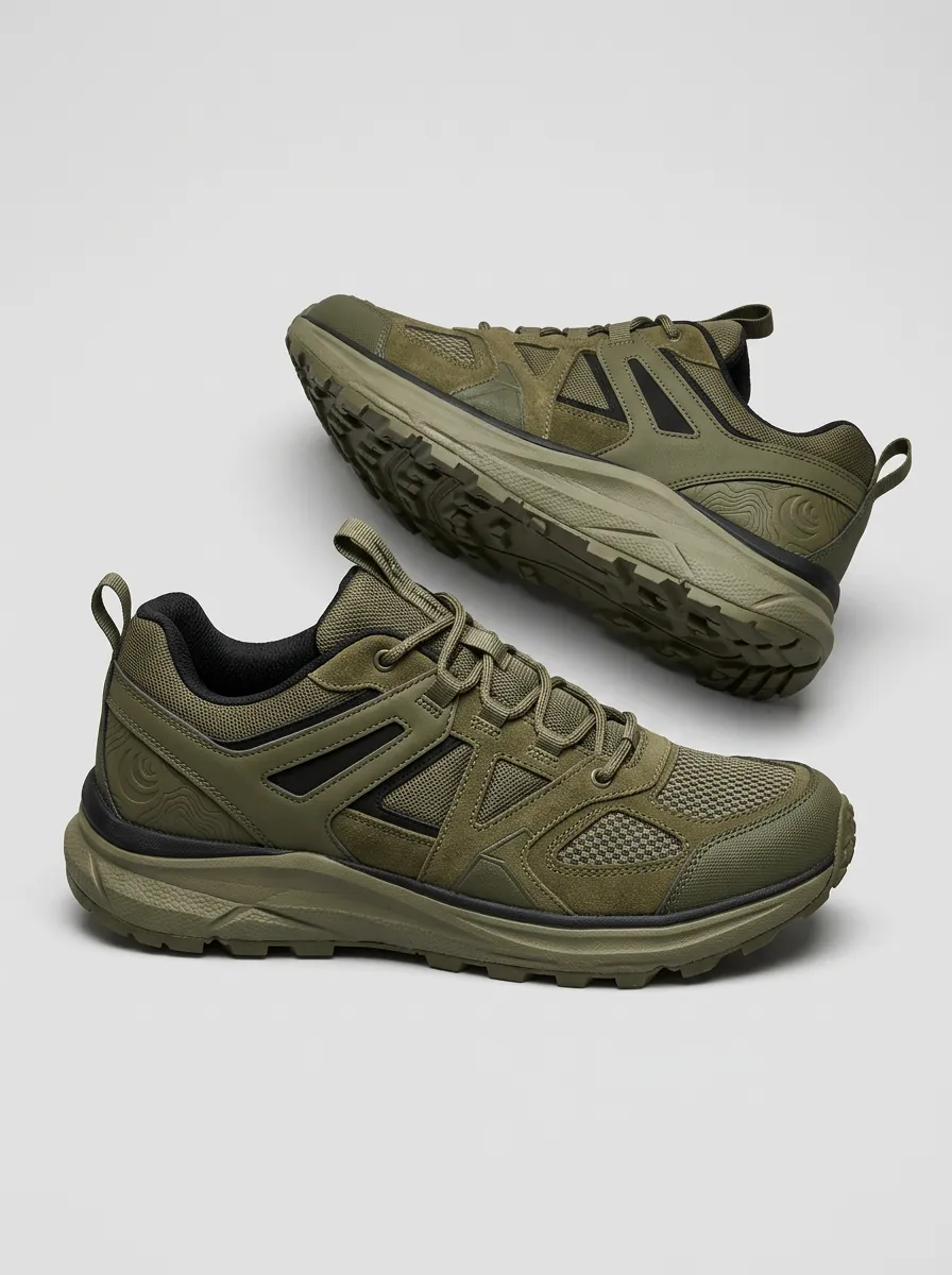 Trail-Inspired Pattern Hiking-Inspired Topographic Casual Sneakers