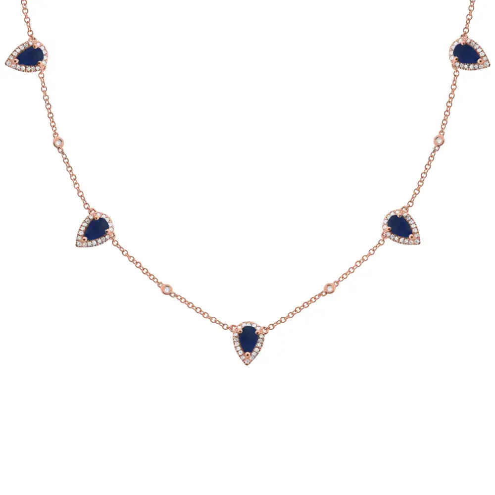 Clean Line Diamond Sapphire Necklace
