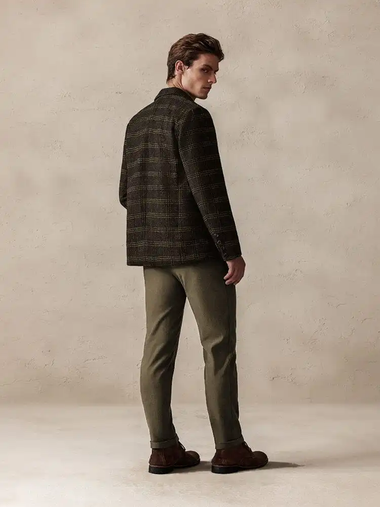 Wool Blend Linen Blend Blazer Jacket